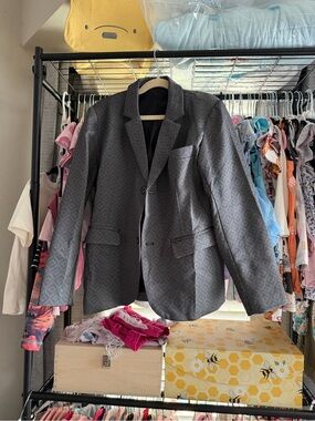 Kids Gray Patterned Blazer - Unbranded